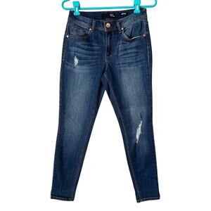 1822 Denim Dark Wash Adrianna Distressed Jean Jegging Size 6